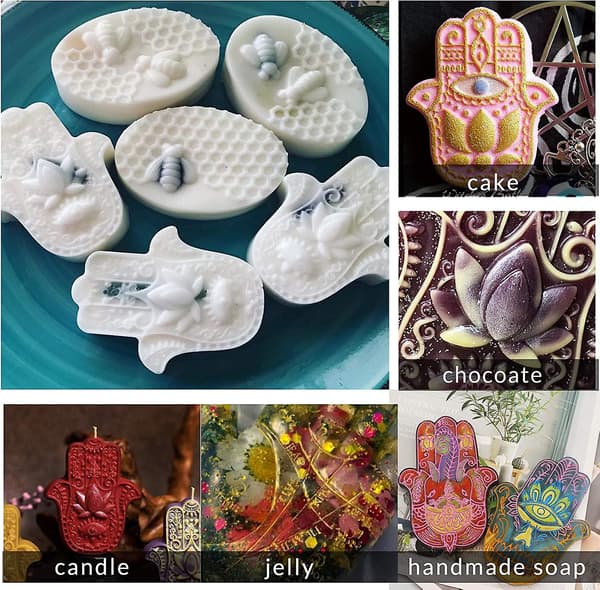 Lotus Hamsa Main Moule En Silicone Rsine Poxy Main De Fatim