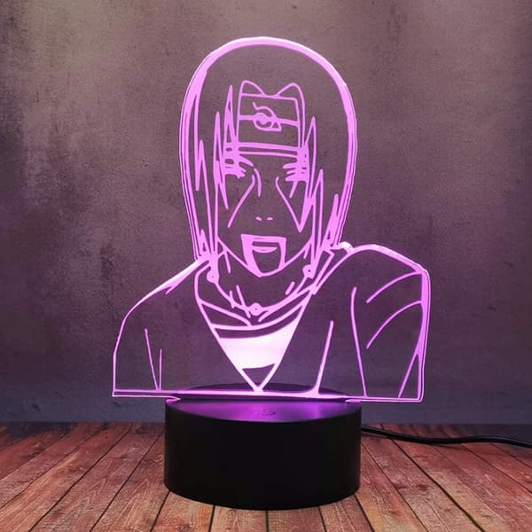 Naruto Kakashi Uchiha Sasuke 3D Illusjon Nattlys Lampe Sm
