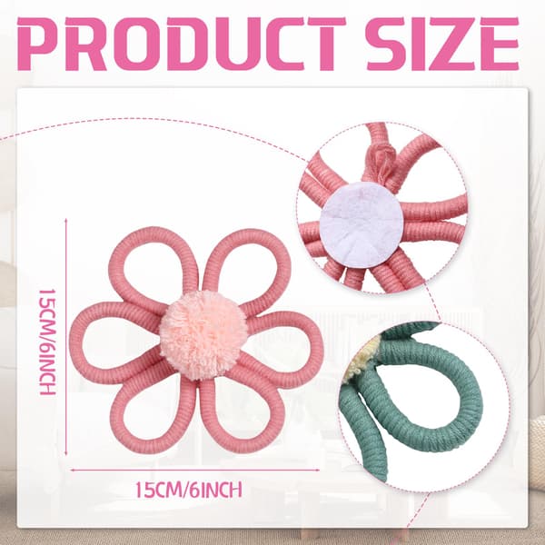 6 st 6 tums Boho Daisy Blomväggdekor, Bohemisk Barnkammardekor för Flicka, Småflickor, Barn, Hem, Sovrum, Macaronfärg