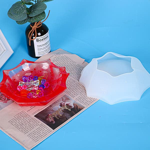 Resin Coaster Former Ti-hjørne Plate Silikon Agat Coaster