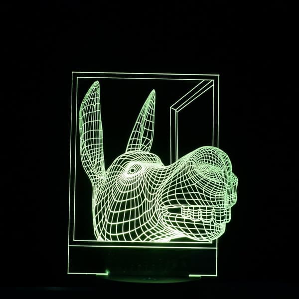 Optisk illusjon 3D esel nattlampe 16 farger endring US