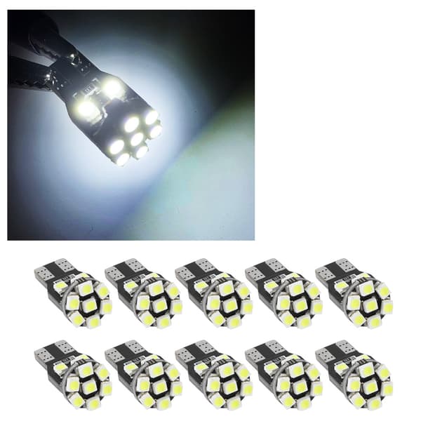 10 stk T10 1210 13SMD LED Bilkilelys Dekoding Canbus Pære Bred Lampe Nummerplate Lys