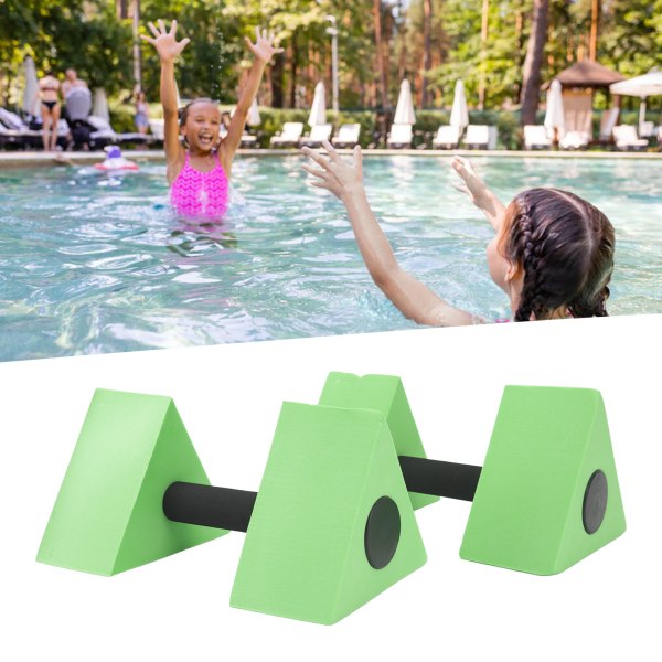 1 par vann flytende manual trekant Barn svømming Læremidler for barn svømming grønt