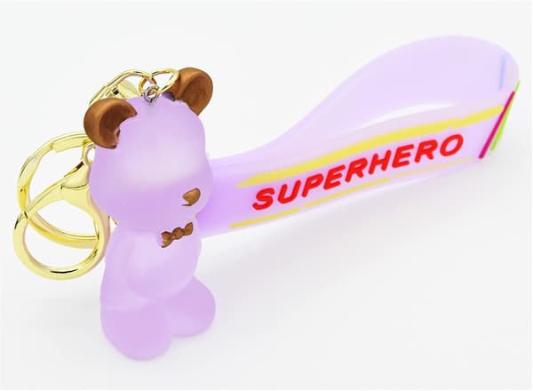 Nøglering til kvinder med håndledsrem, klar krystal B Purple