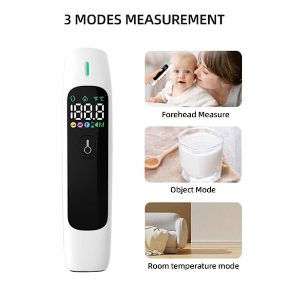 Noggrann Digital Beröringsfri Panntermometer, Digital LCD-skärm, Multilägesindikator Levereras med Förvaringsväska och Batterier