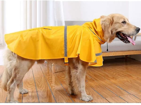 Regnfrakk til hund med hette, glatt poncho for små til store hunder A