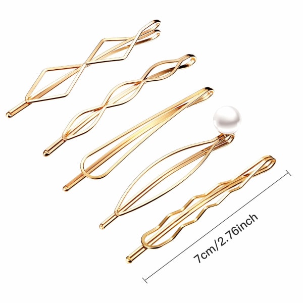 10 stycken Bobby Pin Hårnål Geometrisk metall Hårklämma Hårspännen för kvinnor Flicka hårstyling nålar Gold