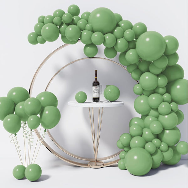 130PCS Salviagrön Ballonger Olika Storlekar 18\" 12\" 10\" 5\" Ballongbåge Dekorationsset Perfekt för Födelsedagsfest, Examen, Babyshower, Bröllop, Holi Sage Green