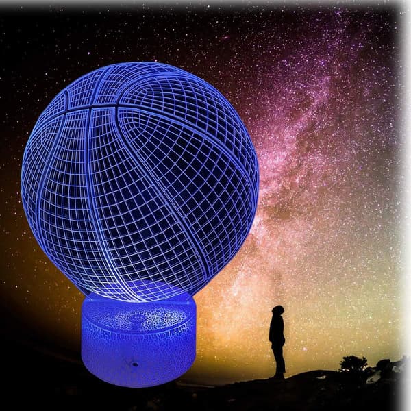 3D Nattlys 3D Illusjon LED 7 Fargeskiftende USB Touch Se