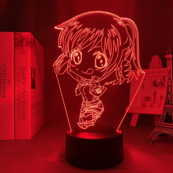 Attack on Titan 3D Anime Lampe Natt Levi Ackerman Illusjon N