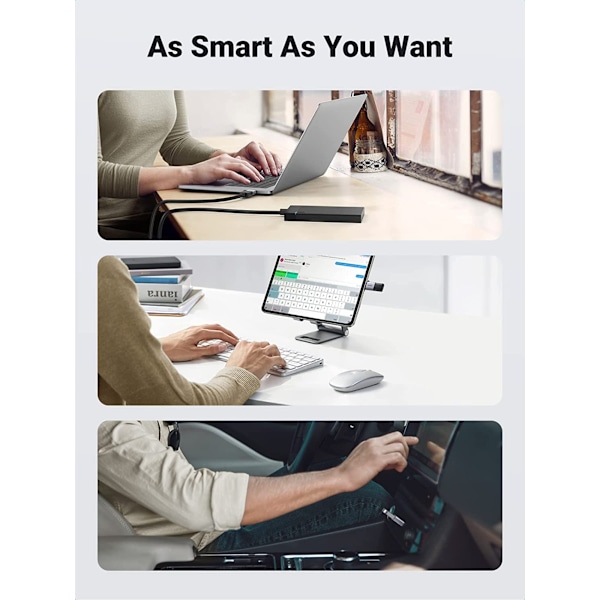 USB C - USB -sovitin 3.0  USB C -uros USB -naarassovitin OTG Type C -sovitin MacBook Prolle  MacBook Airille  Samsungin kannettavalle  Harmaa