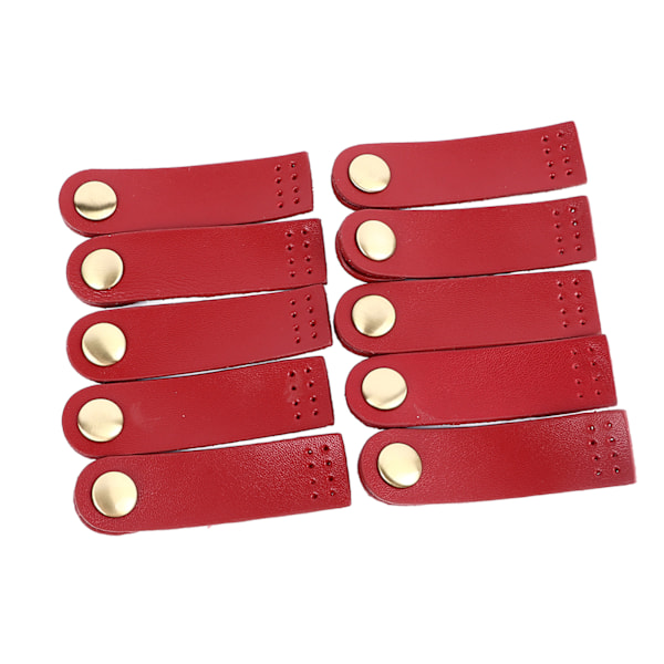 10 set med äkta läder tryckknappsspänne DIY handgjord mjuk plånboksfliklås för DIY hantverkshandväskor resväskor röd