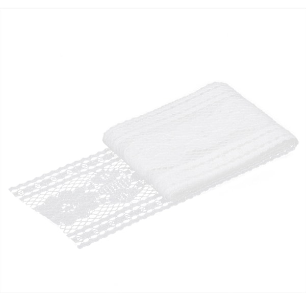 Blonderibånd Nylon Hvit Bølgemønster Trim Gavedekorasjonsartikler 5cm Bred 10 Yards Lang