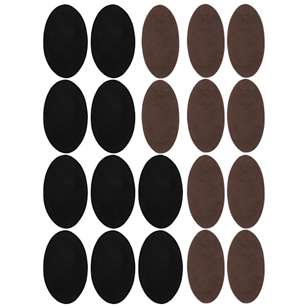 10 Par Iron-on-lappar Flockad Lim Oval Ärm Armbåge Knä Tyg Reparation DIY Dekoration (5 Par Svart 5 Par Kaffe)