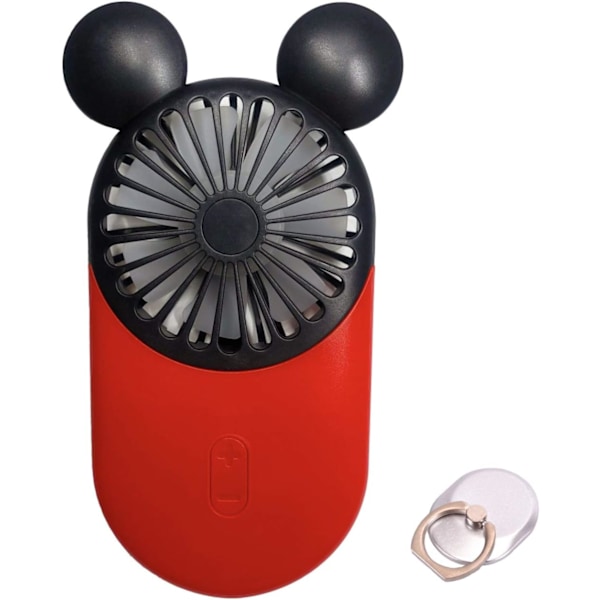 Söpö henkilökohtainen minituuletin, kädessä pidettävä ja kannettava USB-ladattava tuuletin kauniilla LED-valolla, 3 säädettävää nopeutta, kannettava pidike, Per