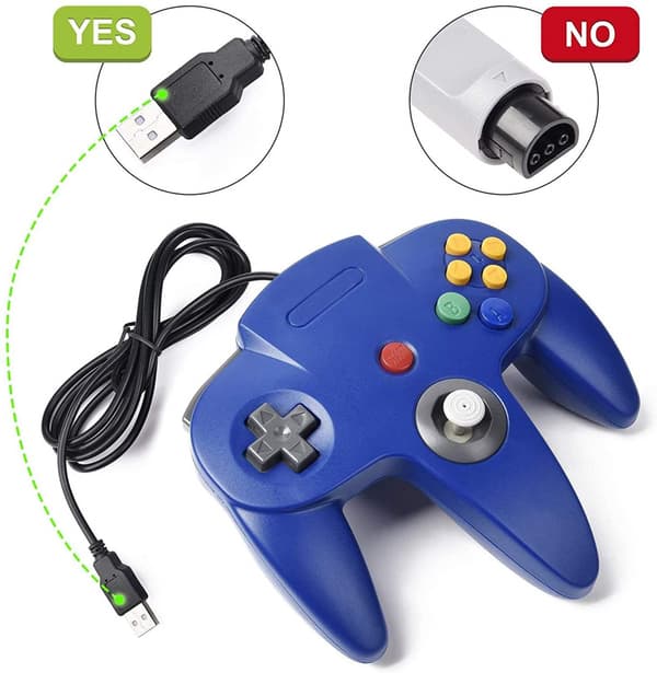 Retro USB-controller til N64-spil, N64 Classic USB-controller Blue
