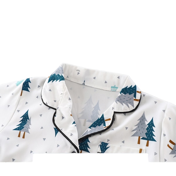Barn 2-delad pyjamas sovkläder set, L (träd)