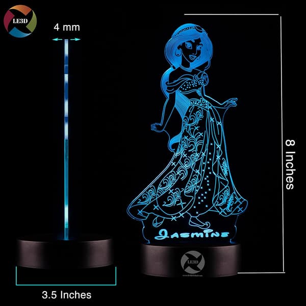3D Optisk Illusjon Nattlys - 7 LED Fargeskiftende Lampe