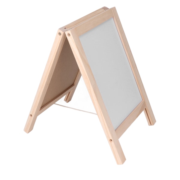 Dubbelsidig Staffli Tavla 19x30cm Polerad Trästruktur Magnetisk Whiteboard Staffli med Fällbart Stativ Krita