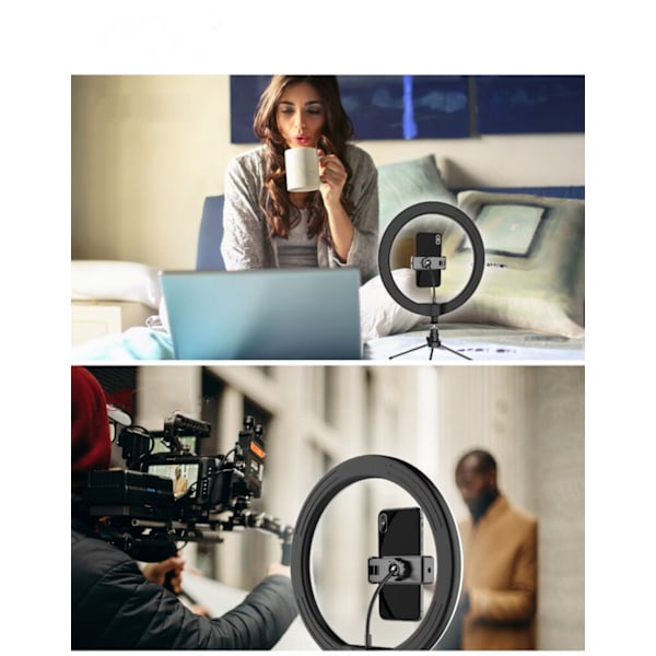 Ring Light 10 tum LED Selfie Stick Ringlampa
