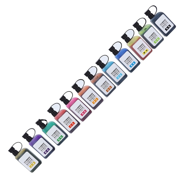 Marker Ink 12 Vibrerende Farver Falmebestandig Vandtæt Transparent Flaske Sikker Blæk Refill Kit