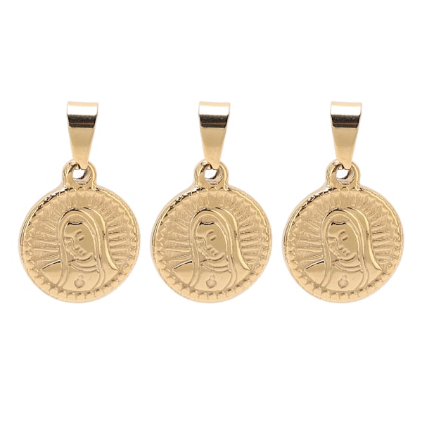 3PCS Mini Reliefs Jungfru Maria Hänge Smycke Avtagbar Rostfritt Stål Jungfru Maria Halsband Jungfru Hänge för Religiös PresentRF22-SP23