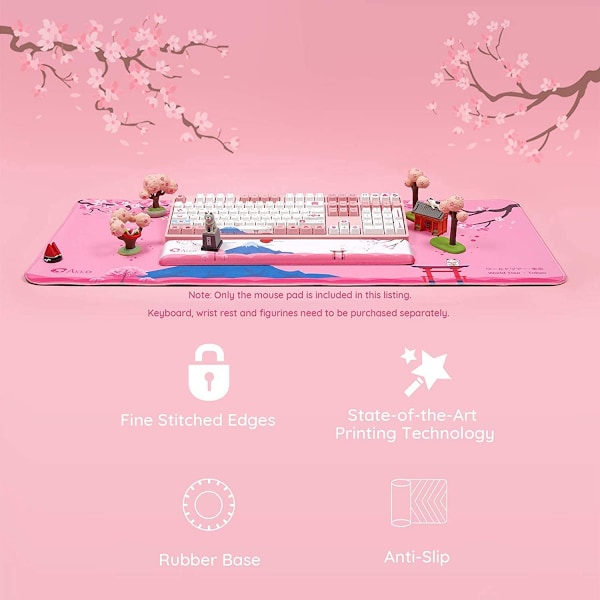 Tokyo World Tour  Gaming Mouse Pad, Skridsikker og holdbar ekstra stor 400 mm x 900 mm