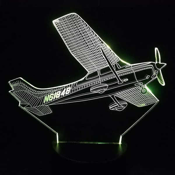 3D Fly Nattlys Bord Skrivebord Optisk Illusjon Lamper 7 Farger