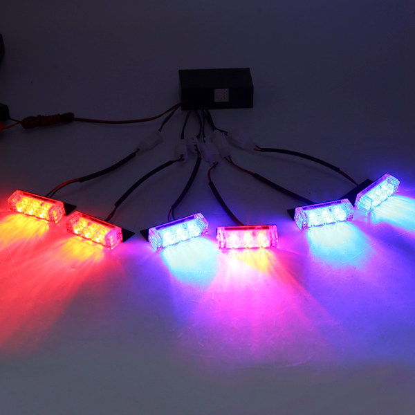 6*3 LED Nødblinklys for Bil Dash Flash Strobe Lys Lampe 1V6