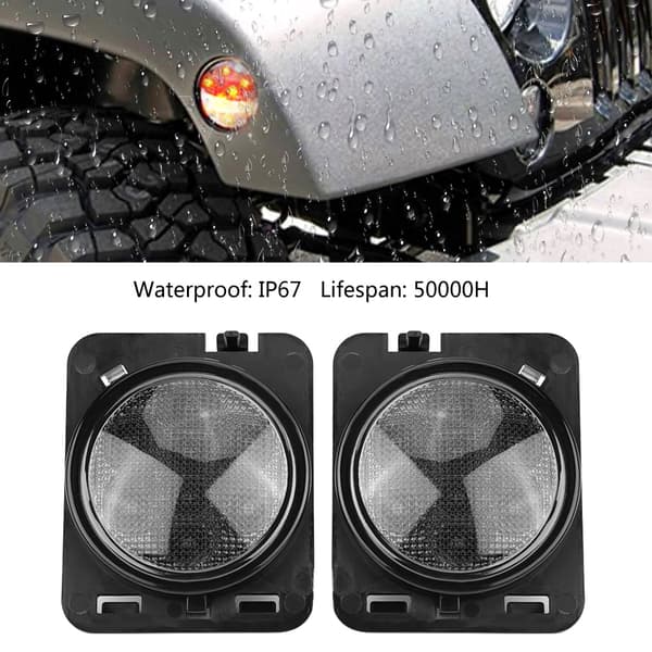 Par LED Forlygter Blinklys Sidemarkørlys Passer til Jeep Wrangler 07-17 9-32V