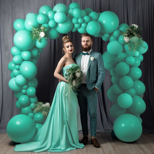 130 st tealblå ballonger i olika storlekar 18\" 12\" 10\" 5\" ballongbågsset perfekt för födelsedagsfest, examen, babyshower, bröllop, helgdag Tiff Blue