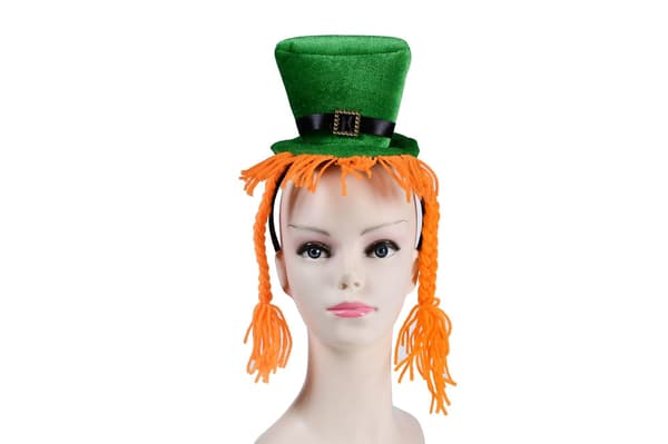 Dekorationer för St. Patrick's Day-kostym, irländsk grön hatt, klöver