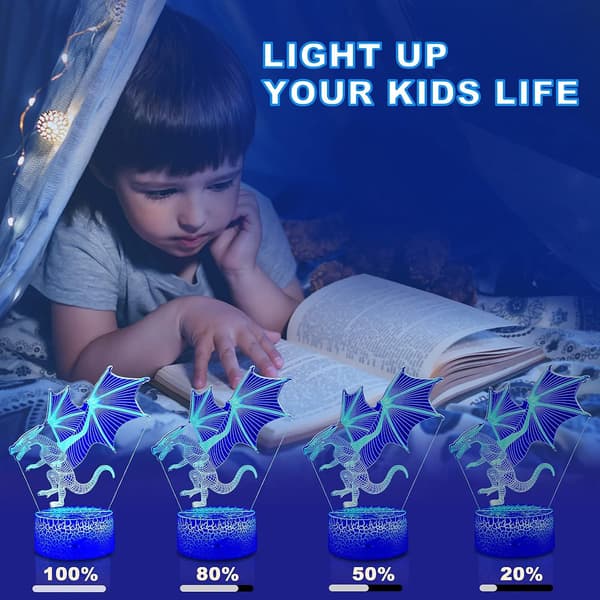 Dragen Lampe, Drageleker Dragon Nattelys for Barn