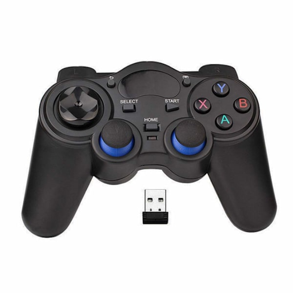USB trådløs gaming controller gamepad til PC/laptop computer(Windows XP/7/8/10) & PS3 & Android & Steam - [Sort] (sort)