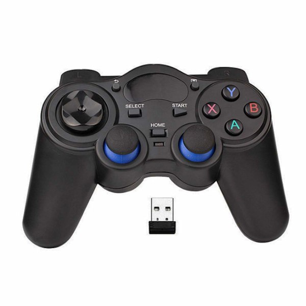 USB trådlös spelkontroll Gamepad för PC/Laptop Dator(Windows XP/7/8/10) & PS3 & Android & Steam - [Svart] (svart)