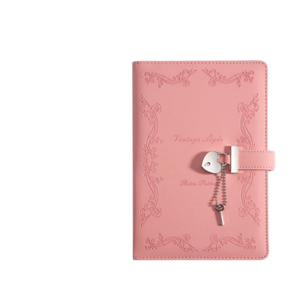 Dagbok med lås och diamantpenna för tjejer, A5 Pu-läder Inte