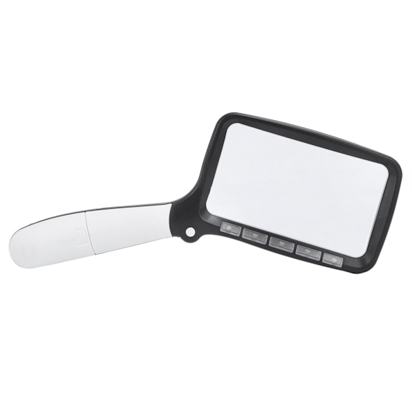 Forstørrelsesglass Foldable Håndholdt 5 LED-lys Høydefinisjon Akryl Lupe for Eldre Lesing Utskrift