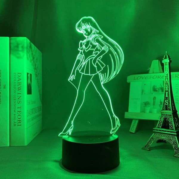 Sailor Moon Sailor Mars 3D Nattlampe, Akrylpanel Abs Ba