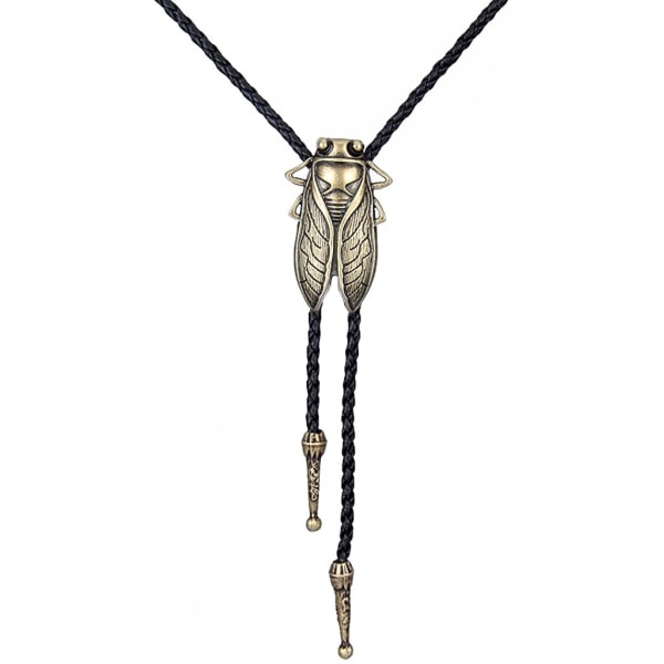 Bolo slips - Handgjord Western Cowboy Svart Vintage Cicada Penda