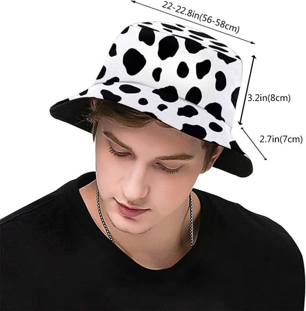 Cow-mønstret bucket hat til kvinder, moderigtig solhat til sommerrejser