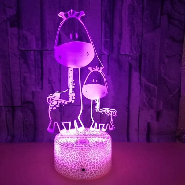 Giraflegetøj som 3D-Illusion Natlampe med Smart Touch