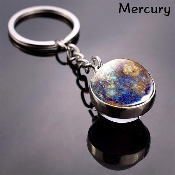 Solsystemets planet nyckelring accessoarer hänge lyser i mörkret Mercury