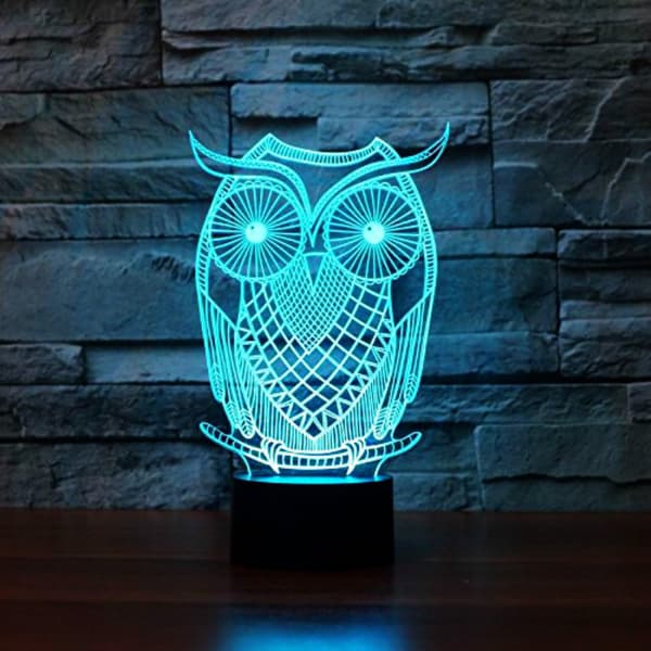 3D Ugle Ørn Nattlys Dyr Lampe Berøringsbryter Dekor Bordlampe