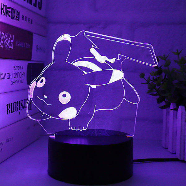 3D-illuusioyövalo, musta USB-kosketus seitsemän väriä, 16 väriä voidaan vaihtaa kaukosäätimellä (3D-lamppu-Q13) Type 1