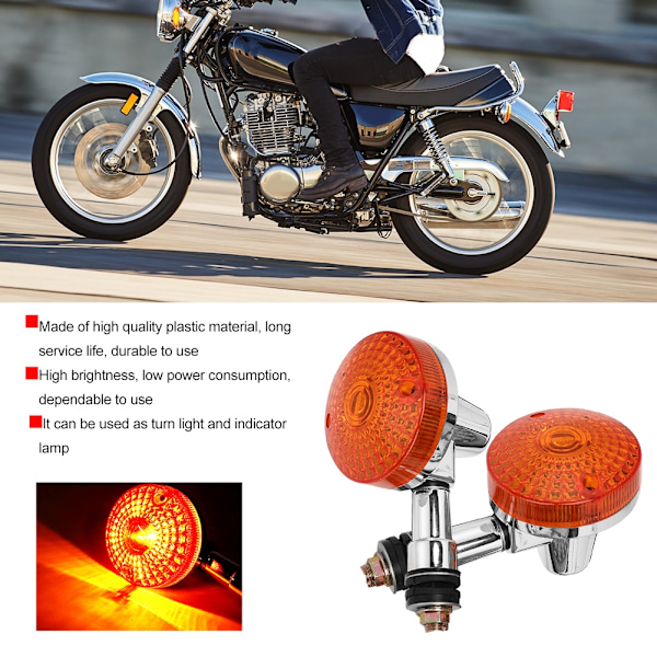 2 stk. Universelle 12V Motorcykel Blinklys Indikatorlys Blinkende Lampe