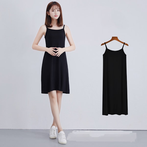 Slips Klänning Underklänning J4 Petticoat Underskirt(Svart XL)