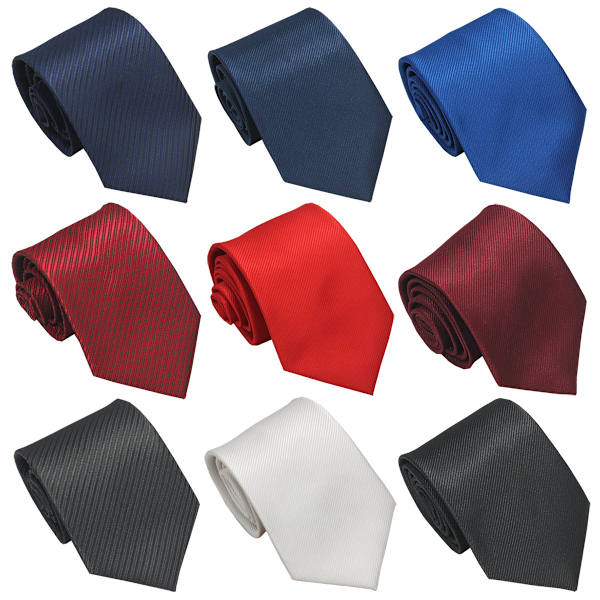 Affärsmässig slips för män, polyester silketwill, handgjord s