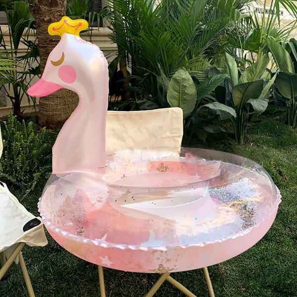 Uppblåsbar simring med paljetter förtjockad PVC barn pool flytring sommar strandleksak