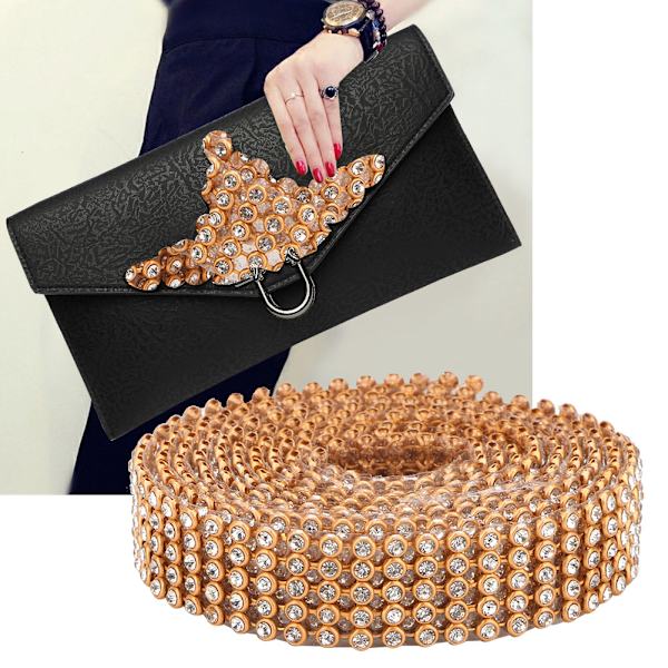 3mm Kristall Rhinestone Kedja Trim Applikation DIY Sömnad Hantverk Kläder Klänning Dekoration (#4)