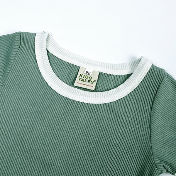 Toddler Solid Cotton Daily Short Summer Pajamas,S(Green)